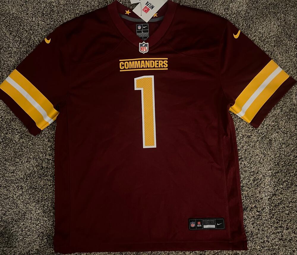 NFL Nike Engineered  Wash. Commanders #1 Samuels Football Red Jersey  YL (NWT)